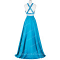 Grace Karin 2 Stücke Deep Sky Blue Sequined Satin Formal Ballkleid Free Prom Dress Vestidos de Fiestas GK000107-2